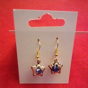 Handmade Beautiful Goth Gothic Cute Kawaii Star Pair Of Gold Colored Earrings